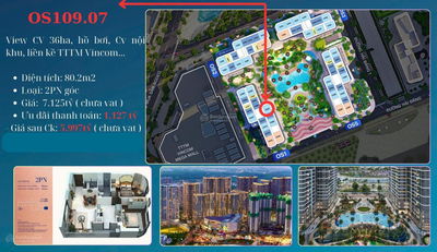 Siêu phẩm mới ra! OS109.07 -Opus One -Vinhomes Grand Park. 2PN -80m2 Tặng NT 280 tr, CK 12,5%.