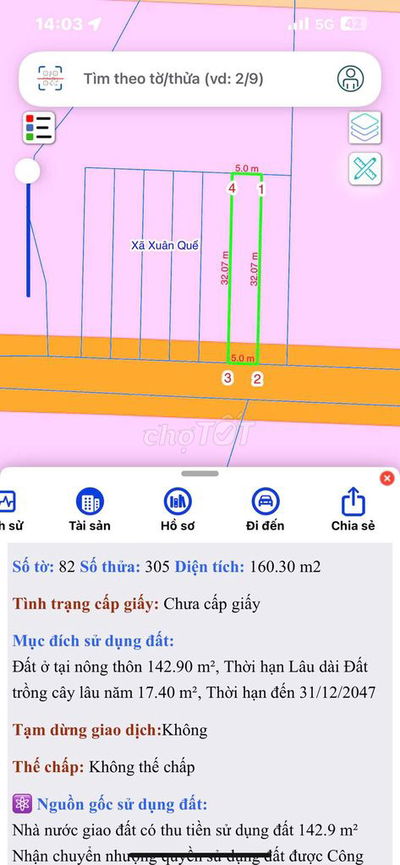 Đất thổ cư 160m2 xã Xuân Quế gần sân bay Long Thành, Khu công nghiệp