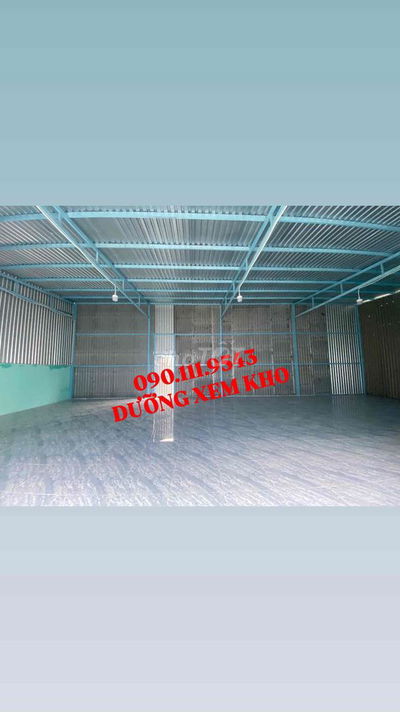 CHO THUÊ NHÀ XƯỞNG 8,5x15m - NỀN GẠCH MEN - TRỐNG SUỐT - HẺM XE TẢI