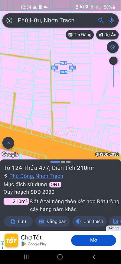 Bán đất xã phú hữu , nhơn trạch , đồng nai