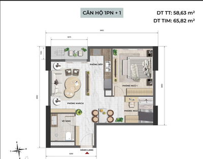 Độc quyền căn 1pn+1, giá chỉ 8 tỷ, ban công hướng đông nam, tầng trung dự án Sun Feliza Cầu Giấy