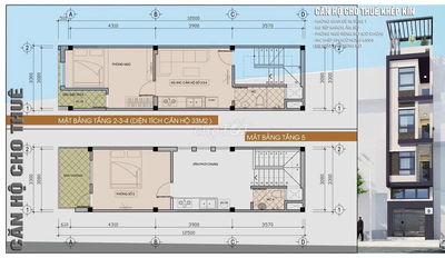 Căn hộ mini,39m2, 1 ngủ, khách+bếp, 1 vs
