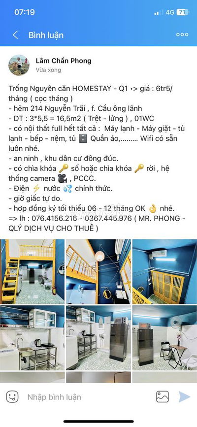 NNC - HOMESTAY cho thuê, Q1