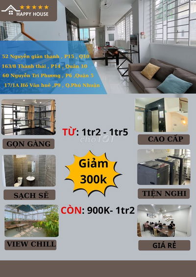 KTX SẠCH SẼ - AN NINH - TIỆN NGHI - QUẬN PHÚ NHUẬN - THÁNG 7 GIẢM 300K
