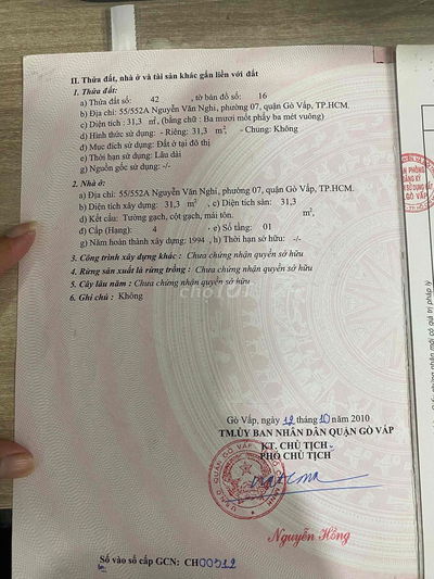 Nhà 3 tầng Trung Tâm Gò Vấp, cách chợ Gò Vấp 200