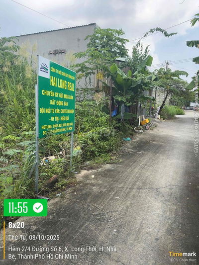 BÁN ĐẤT THỔ CƯ MẶT TIỀN HẺM NGUYỄN VĂN TẠO – XÃ LONG THỚI, NHÀ BÈ – GI