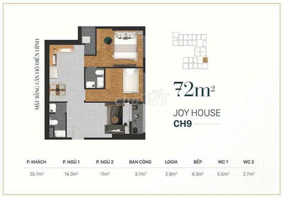 căn hộ 72m2 dự án Phúc Đạt cần bán cắt lỗ chỉ 2,5 tỷ