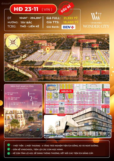 Quỹ 15 căn ngoại giao - rẻ, đẹp nhất thị trường: LK 104m2 giá 18,410 tỷ - LK 120m2: 20,4 tỷ