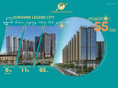 Mở bán đợt 1 căn hộ cao cấp tại Sunshine Legend - Giá chỉ 5x triệu/m2, giảm 11%, miễn lãi 30 tháng