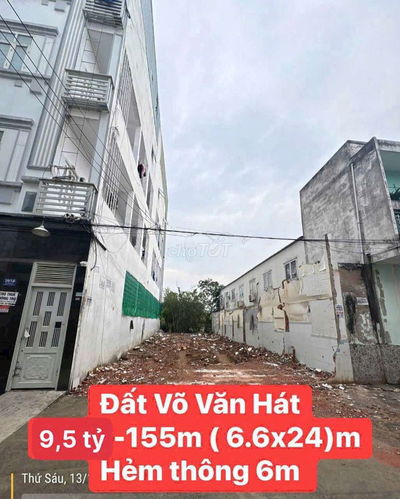 Bán đất Ngang 6,6*24m -155m Thổ Cư - Đường Võ Văn Hát , Quận 9