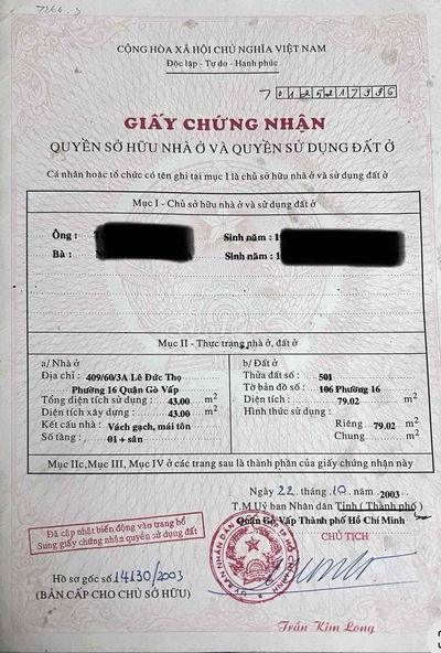 NHÀ HẺM XE HƠI LÊ ĐỨC THỌ GÒ VẤP, 79m², 3 TẦNG KIÊN CỐ, SỔ HỒNG HOÀN C