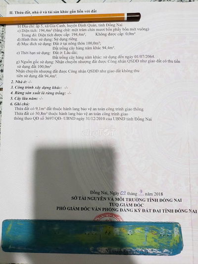BÁN LÔ ĐẤT Ở MẶT TIỀN ĐƯỜNG NHỰA GIA CANH,GẦN ĐƯỜNG XUỐNG CAO TỐC