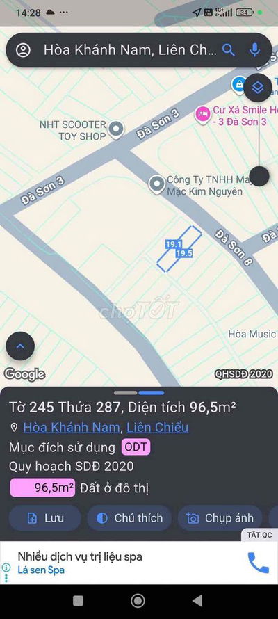 Bán đất đường Đà Sơn 8