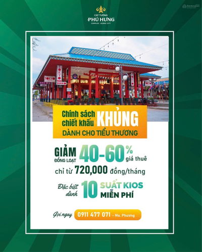 Cho thuê Kiosk trong Chợ đêm Cát Tường Phú Hưng chỉ từ 720.000đ/tháng