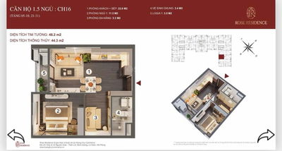 Bán căn 1,5 ngủ tặng bể bơi vip nhất toà Rose dự án Hoàng Huy Commerce