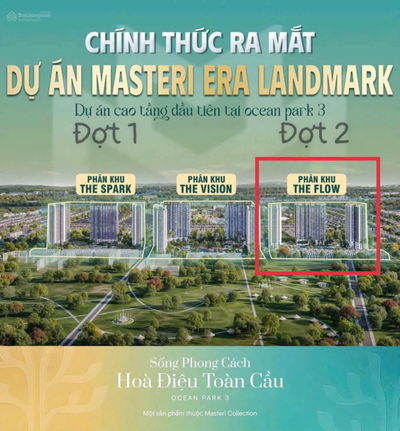 Booking đợt 2 Masteri Era Landmark khu The Flow. Ký mới trực tiếp CĐT - chỉ từ 6xtr/m2 - CK tới 17%