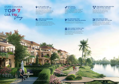 Mở bán phân khu Canaria Izumi Nam Long, 2 mặt giáp sông, sổ hồng trao tay, thanh toán giãn 36 tháng