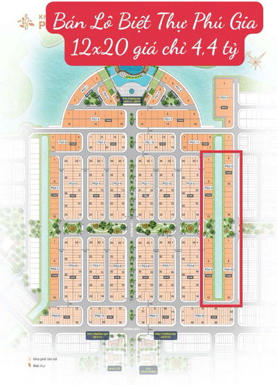 Cần Bán Lô Đất Biệt Thự Khu Phú Gia Diện Tích 240m2 giá 4,4 tỷ Sổ Sẵn