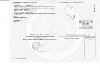 BÁN ĐẤT THÔN THUẬN MINH, XÃ THUẬN QUÝ, HÀM THUẬN NAM, BÌNH THUẬN