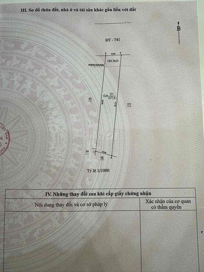 chính chủ cần bán mặt tiền đường dt741 Tân Bình, Bắc Tân Uyên