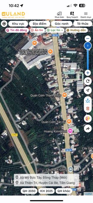 Bán đất cập Quốc Lộ 1A - ngay cầu Mỹ Thuận - hơn 4000m2 - chỉ 7,5tỷ. TL