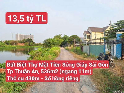🆘 Đất Biệt Thự Mặt Tiền Sông Giáp Sài Gòn, P. Vĩnh Phú, Tp. Thuận An