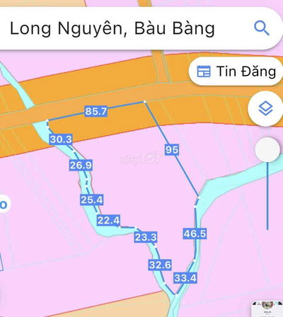 BÁN ĐẤT 10.446 m² MẶT TIỀN ĐƯỜNG ĐH610- LONG NGUYÊN, BÀU BÀNG