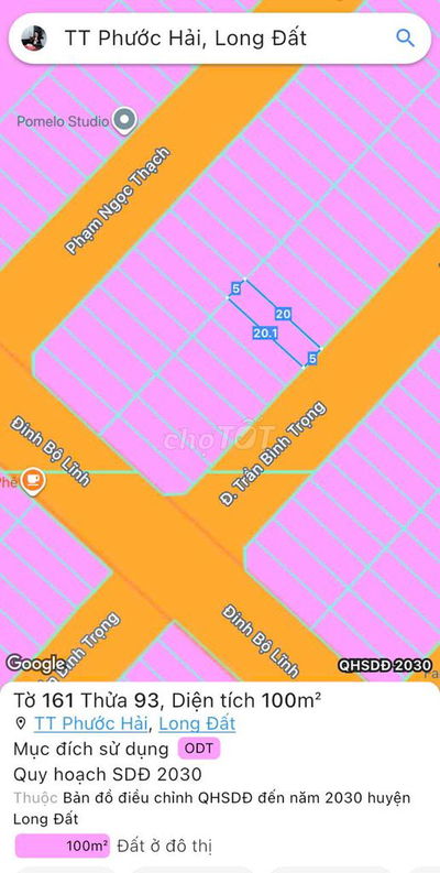 Bán 2 lô liền kề, đường Trần Bình Trọng, Khu TĐC Phước Hải, hướng ĐN