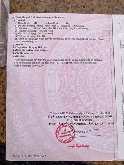 55m2 đất ở , hẻm 50 cách Lò Lu 100m, Trường Thạnh, Tp Thủ Đức