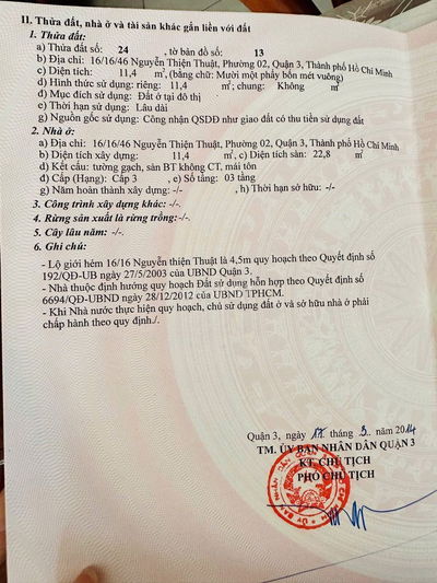 SIÊU HIẾM 16/ NGUYỄN THIỆN THUẬT Q3, NHÀ 3 LẦU, GIÁ TỐT CHỈ 3.75 TỶ TL