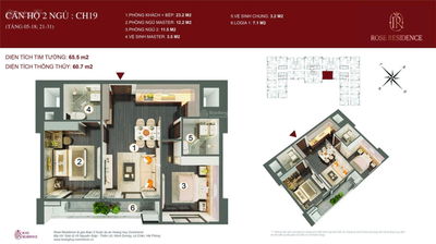 CH19 ROSE RESIDENCE | CĂN 2PN ĐẸP BAN CÔNG ĐÔNG NAM chỉ từ 2,6