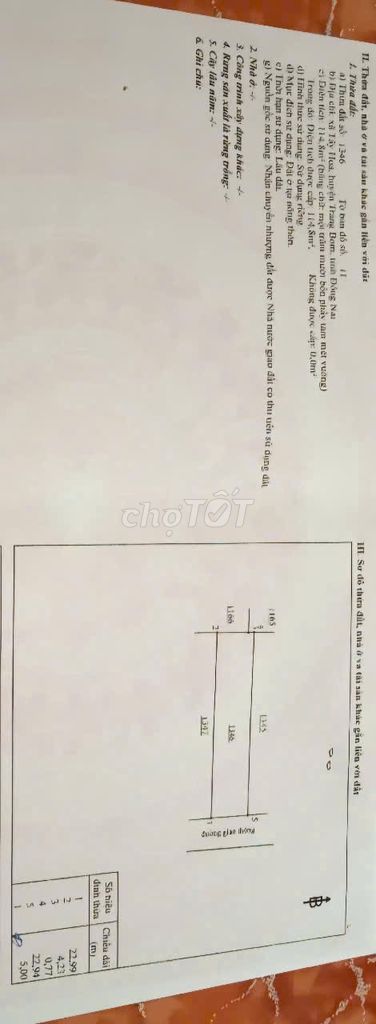 Đất full thổ cư 114,8 m2 Đường Tây Hòa 5