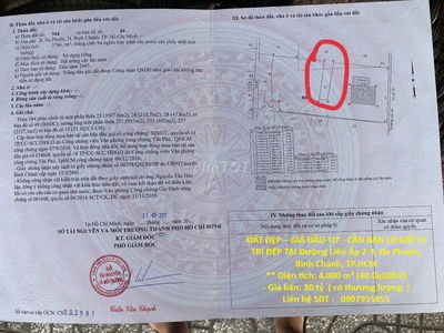 BÁN ĐẤT VỊ TRÍ ĐẸP TẠI Đường Liên Ấp 2-3, Đa Phước, Bình Chánh, TP.HCM