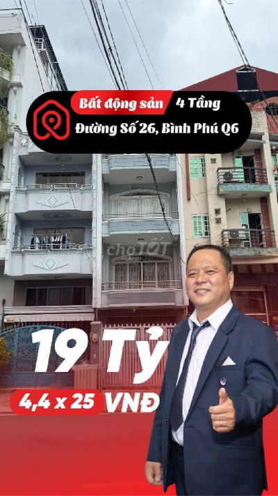 🚀 Nhà 4 Tầng Bình Phú - 110m2 – Cho Thuê 35Tr/Tháng – Giá Rẻ 19 Tỷ