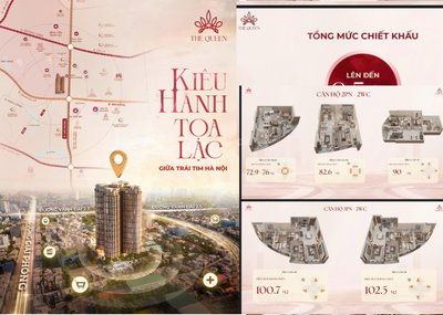 ĐỘC QUYỀN CĂN 2N 82,6M2 THE QUEEN HƯỚNG ĐÔNG NAM GIAI ĐOẠN 1 FULL CHÍNH SÁCH CHIẾT KHẤU 10,5%