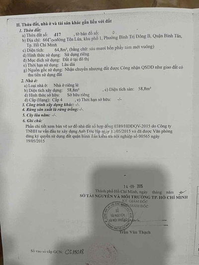 Bán nhà Khu Tên Lửa 4,1m x16m