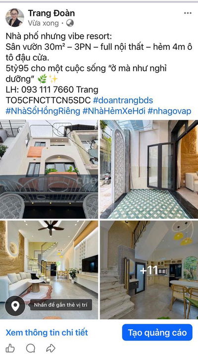 Nhà Phạm Văn Chiêu Gò Vấp,44m2 + sân vườn 30m² cực chill, HXH, 3 tâng