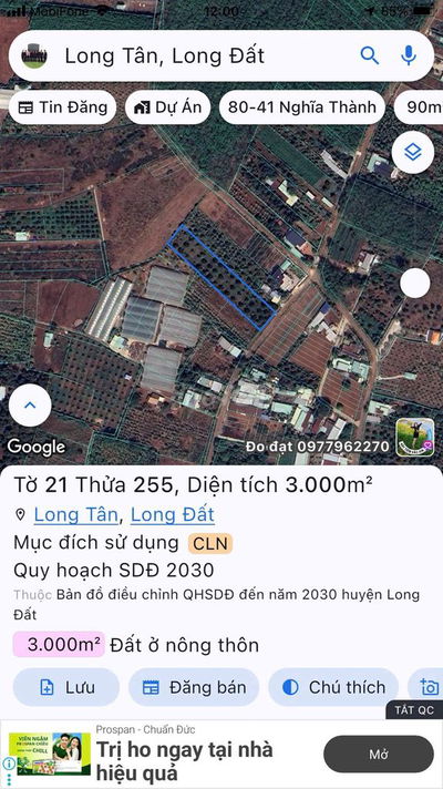 BÁN 3000M2 ĐẤT TRUNG TÂM XÃ LONG TÂN GIÁ 9TỶ, CƠ HỘI ĐẦU TƯ