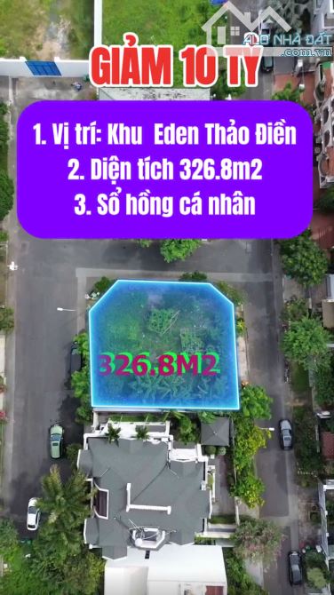 BÁN ĐẤT 3 MẶT THOÁNG, KHU EDEN NGUYỄN VĂN HƯỞNG, THẢO ĐIỀN