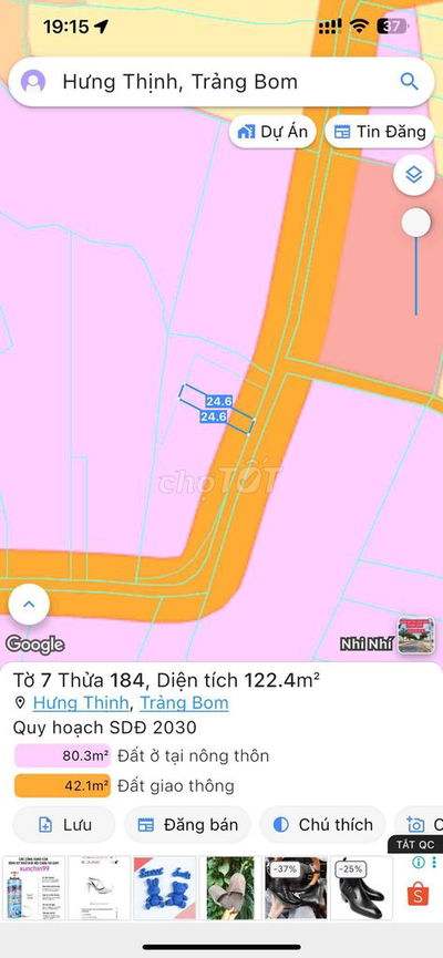 Siêu rẽ mặt tiền nhựa xã hưng thịnh,dt 5x25 thổ cư,Gần quốc lộ 1A
