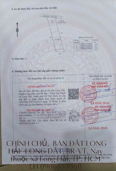 [mới sang tên T9/2025] BÁN ĐẤT LONG HẢI – LONG ĐẤT, BR-VT - HCM