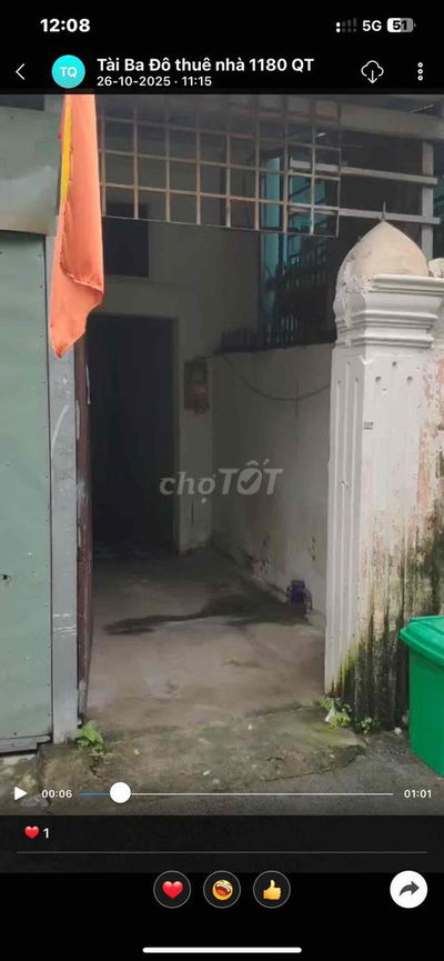 Phòng diện tích khủng 50m2,  căn nhà  lầu trệt 60m2