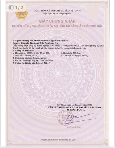 Đất nền biệt thự 240m2, sổ sẵn công chứng ngay