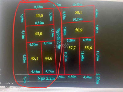 Đất 209m2 ngang 10 phân 4 lô Mỹ Tranh, Nam Sơn 3,2 tỷ
