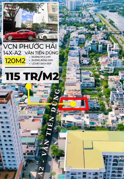 BÁN LÔ ĐẤT VCN PHƯỚC HẢI, ĐƯỜNG VĂN TIẾN DŨNG A2, HƯỚNG ĐÔNG ĐẸP