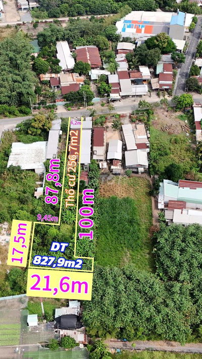 Bán nhà mặt tiền đường Nhuận Đức, Củ Chi, DT 827,9m2, Thổ cư 256,7m2