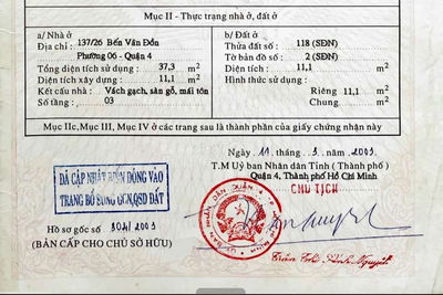 CHÍNH CHỦ - Bán nhà 137/26 BẾN VÂN ĐỒN, QUẬN 4