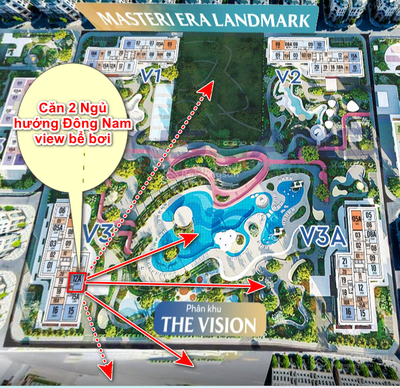 Độc quyền căn 2 phòng ngủ tầng thấp view bể bơi - giá rẻ nhất thị trường chỉ 58tr/m2