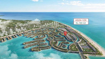 Căn Biệt thự Song Lập có bãi biển riêng sau nhà, đường AS24 180m2, giá tốt nhất đợt đầu chỉ 19,3 tỷ