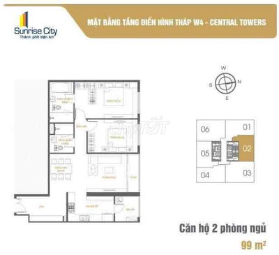 *** 1 CĂN 99M2 SUNRISE CITY CENTRAL GIÁ SẬP HẦM 7,990 TỶ CÓ HĐT.
